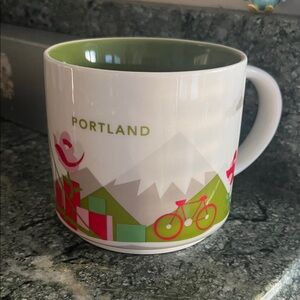 Starbucks Portland Mug with White and Green Design